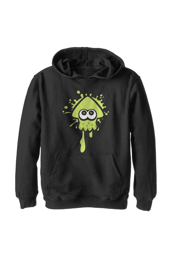 Boy's Nintendo Splatoon Inkling Squid Pull Over Hoodie Black X Large