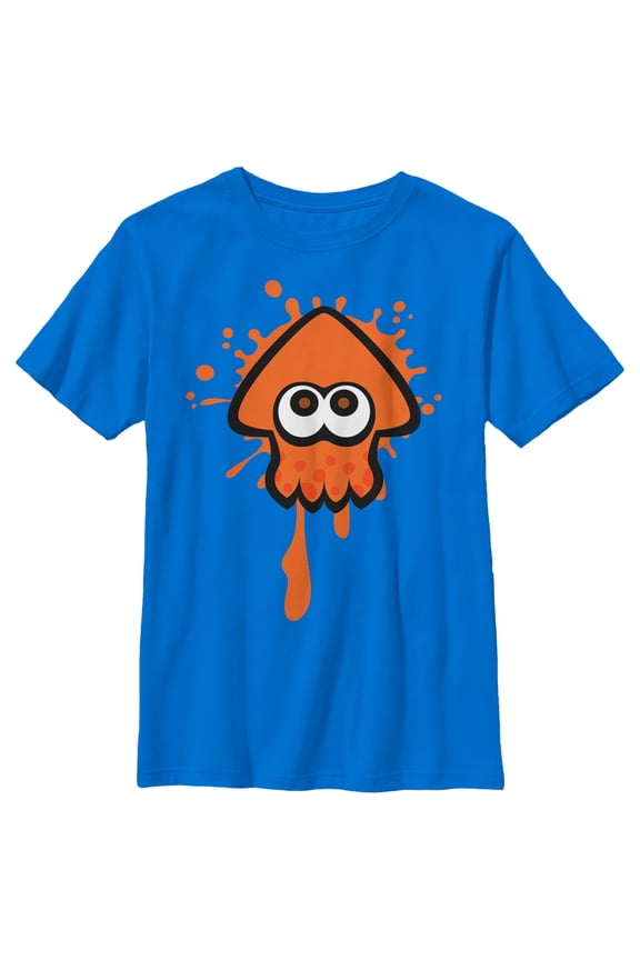 Boy's Nintendo Splatoon Orange Inkling Squid Graphic Tee Royal Small