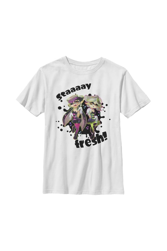 Boy's Nintendo Splatoon Stay Fresh Graphic Tee White X Large
