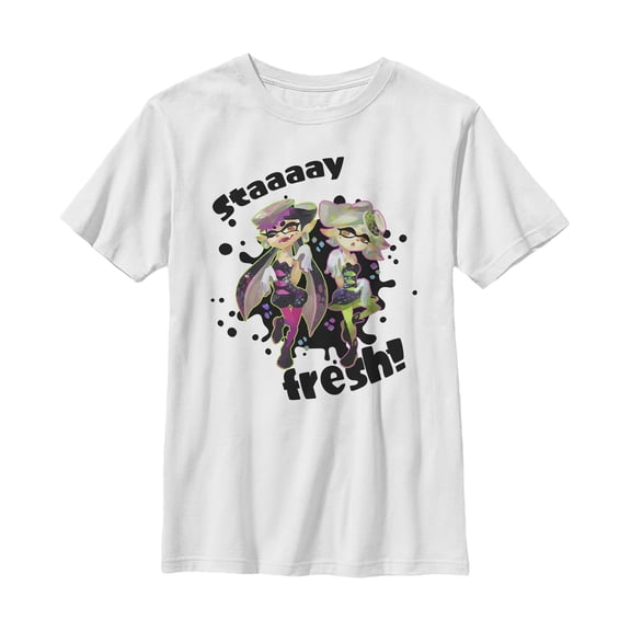 Boy's Nintendo Splatoon Stay Fresh Graphic Tee White X Small