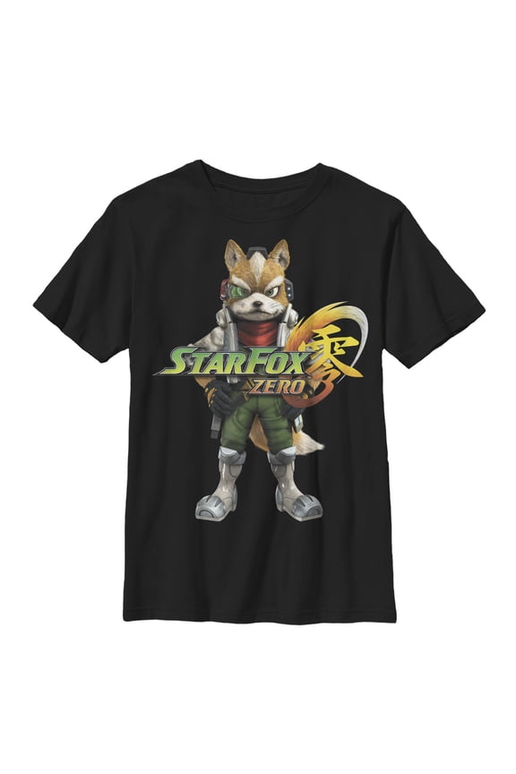 Boy's Nintendo Star Fox Zero Fox McCloud Graphic Tee Black Small