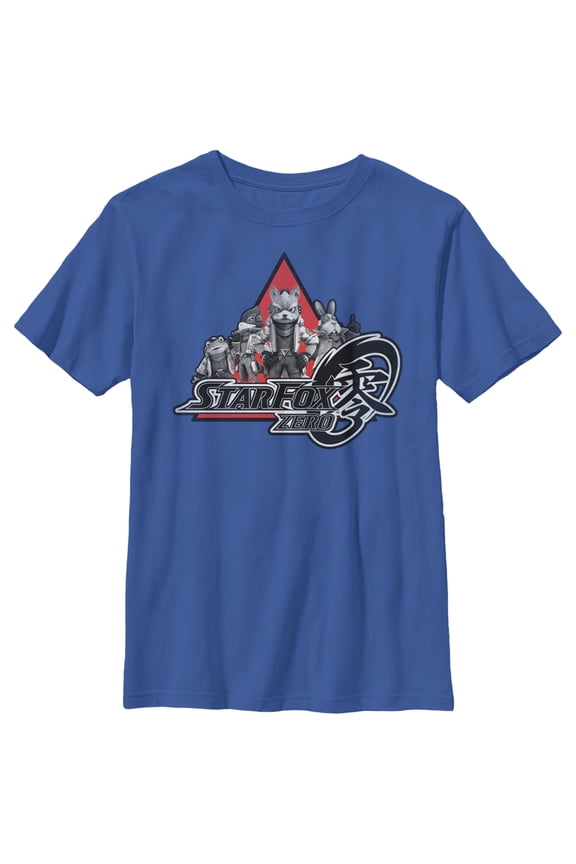 Boy's Nintendo Star Fox Zero Logo Characters  Graphic Tee Royal Blue X Large