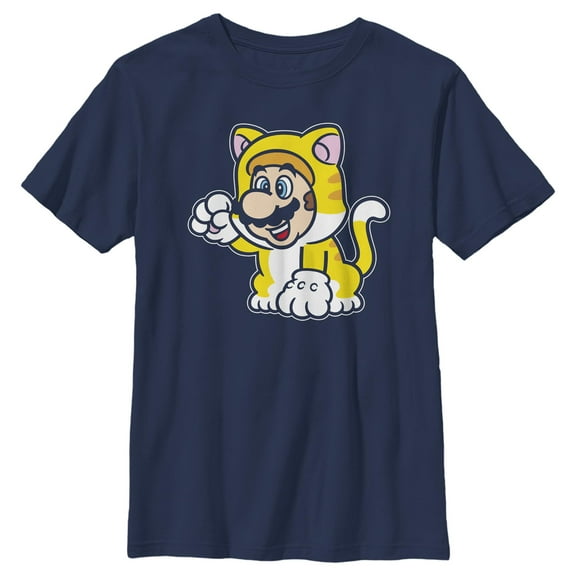 Boy's Nintendo Super Mario 3D World Bowser's Fury Cat Mario Graphic T-Shirt