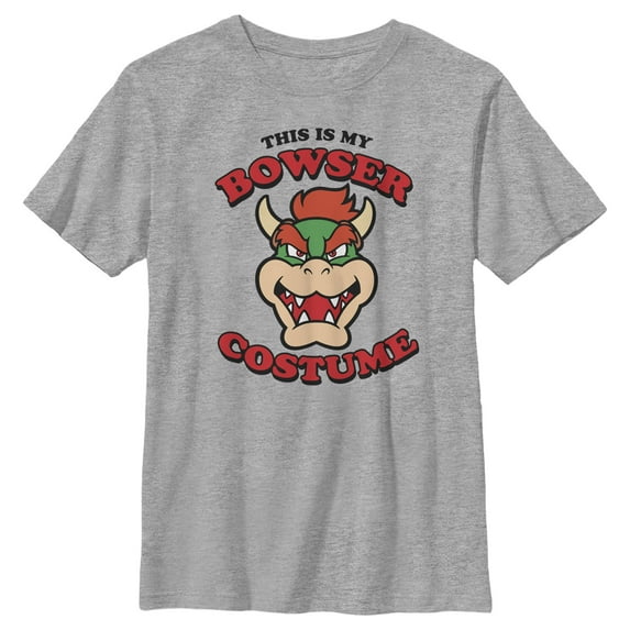 Boy's Nintendo Super Mario Bowser Costume Graphic Tee Athletic Heather X Large