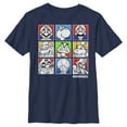 thumbnail image 1 of Boy's Nintendo Super Mario Bros. Black and White Character Squares Graphic Tee Navy Blue Medium, 1 of 4