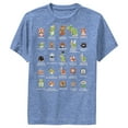 thumbnail image 1 of Boy's Nintendo Super Mario Bros Character Guide Performance Graphic Tee Royal Blue Heather Small, 1 of 4
