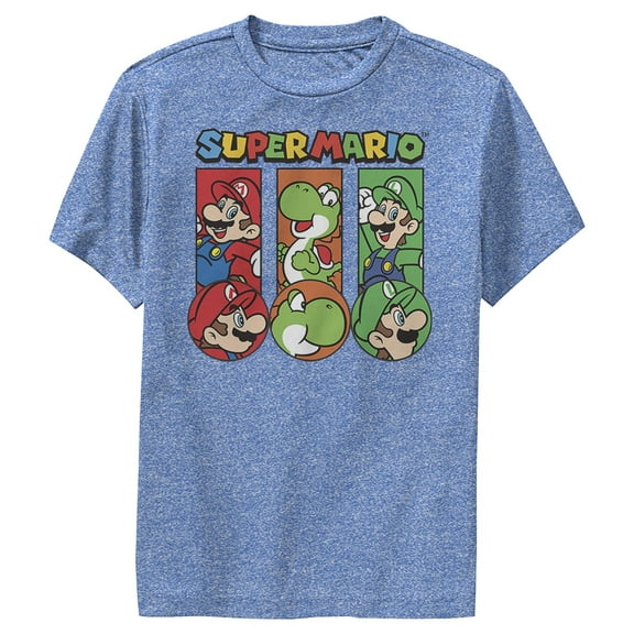 Boy's Nintendo Super Mario Character Line Up  Performance Graphic T-Shirt