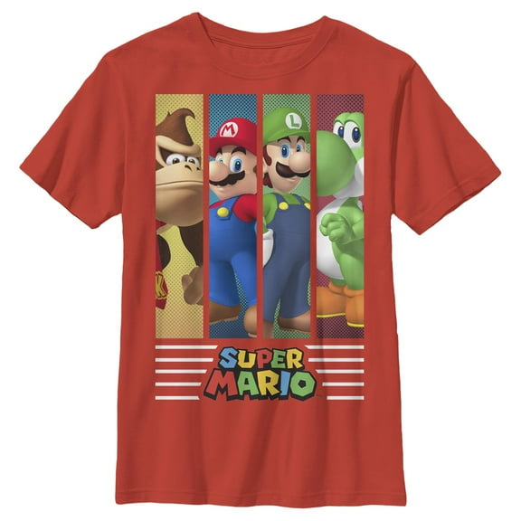Boy's Nintendo Super Mario Character Panels  Graphic T-Shirt