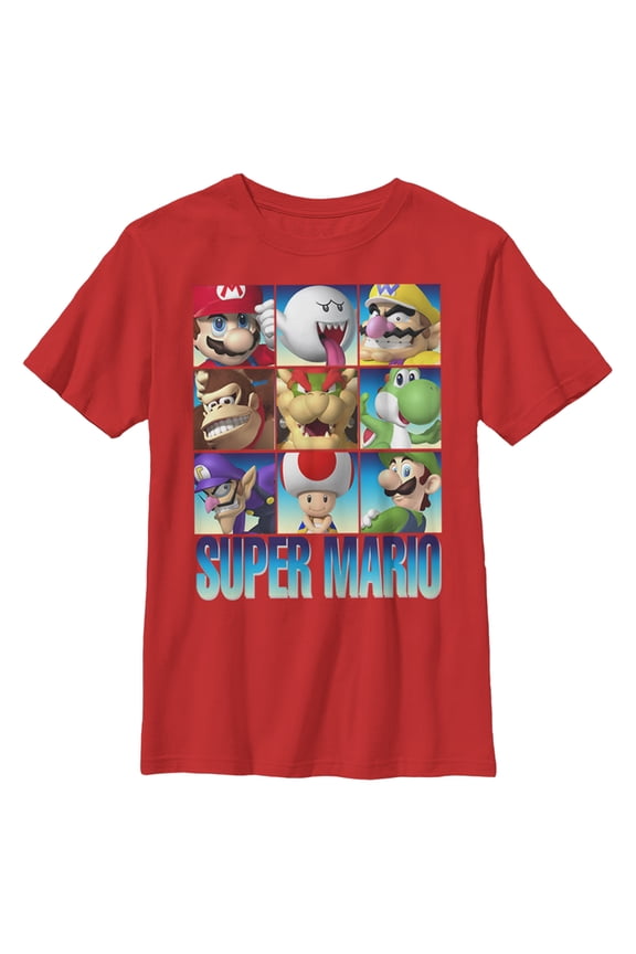 Boy's Nintendo Super Mario Favorites Graphic Tee Red Large