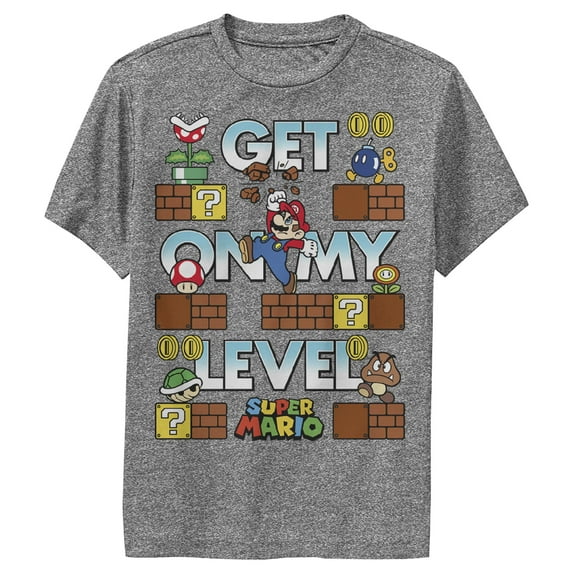 Boy's Nintendo Super Mario Get on my Level Performance Graphic T-Shirt
