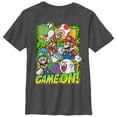 thumbnail image 1 of Boy's Nintendo Super Mario Group Game On  Graphic Tee Charcoal Heather Large, 1 of 4