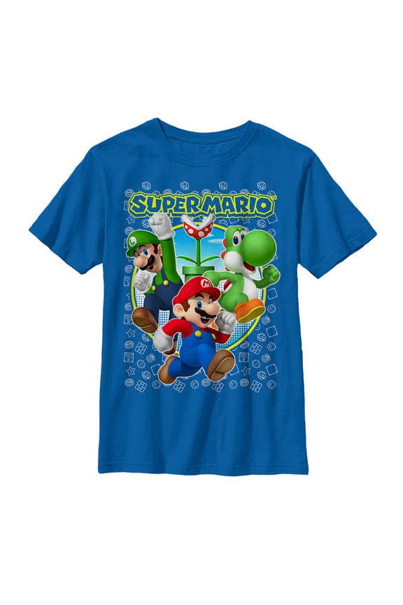 Boy's Nintendo Super Mario Run Graphic Tee Royal Blue Small
