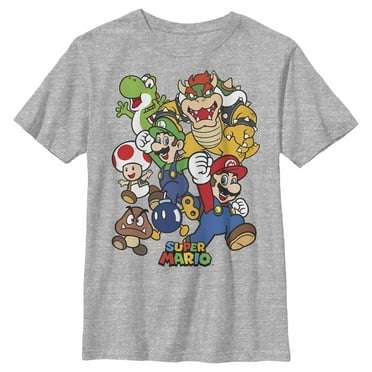 Boy's Nintendo Super Mario Team Poster  Graphic T-Shirt