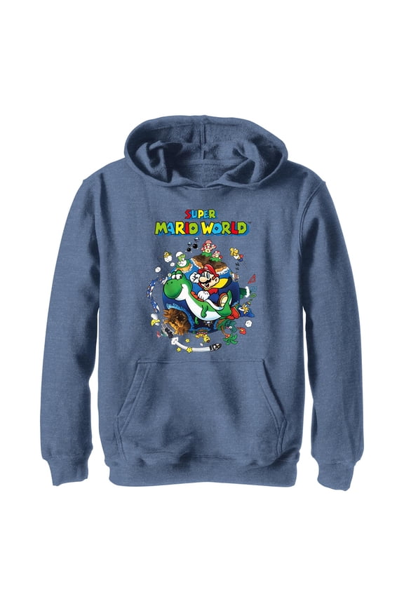 Boy's Nintendo Super Mario World Around the World Pull Over Hoodie