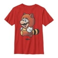 thumbnail image 1 of Boy's Nintendo Tanooki Racoon Mario  Graphic Tee Red Small, 1 of 3