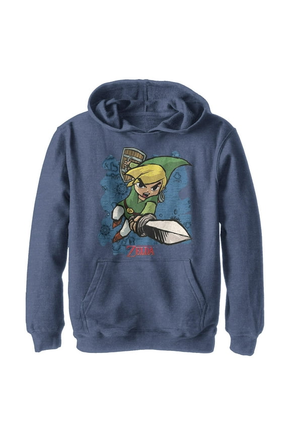 Boy's Nintendo The Legend of Zelda Link Sword Pull Over Hoodie