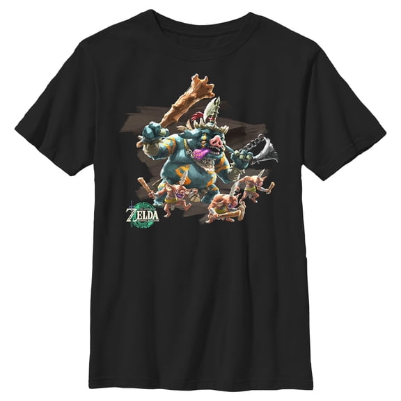 Boy's Nintendo The Legend of Zelda: Tears of the Kingdom Blin Tribe Portrait Graphic Tee Black Large