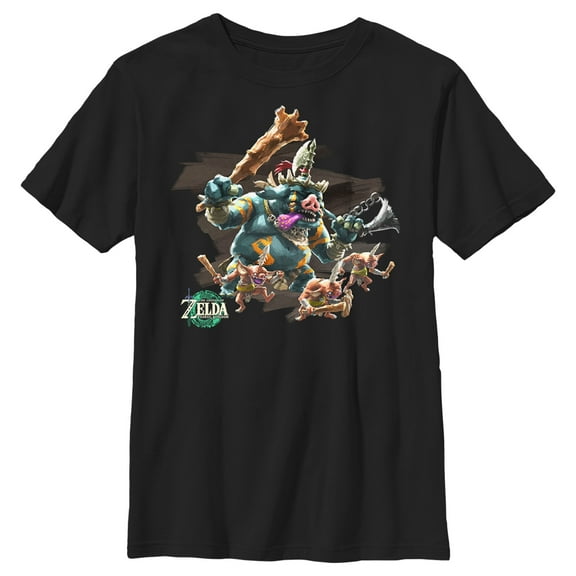 Boy's Nintendo The Legend of Zelda: Tears of the Kingdom Blin Tribe Portrait Graphic Tee Black X Large