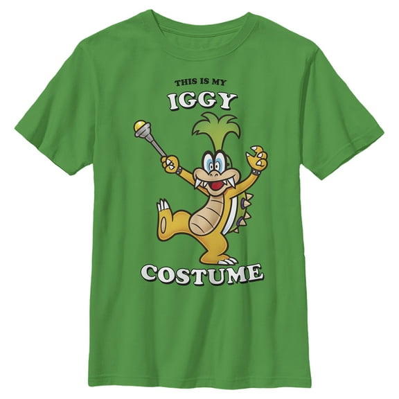 Boy's Nintendo This is my Iggy Costume  Graphic Tee Kelly Green Small