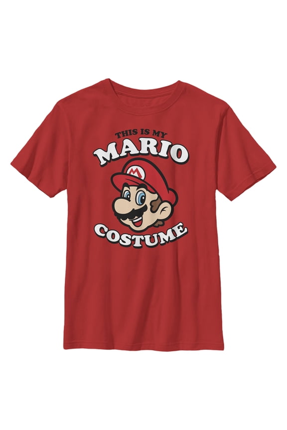 Boy's Nintendo This is my Mario Costume  Graphic Tee Red X Large