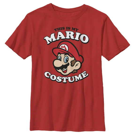 Boy's Nintendo This is my Mario Costume  Graphic Tee Red X Small