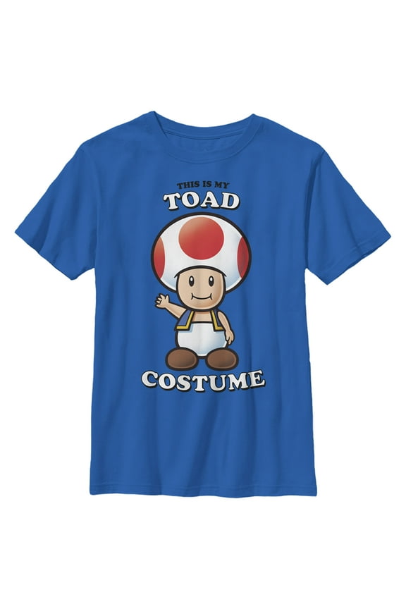 Boy's Nintendo This is my Toad Costume Graphic Tee Royal Blue Small