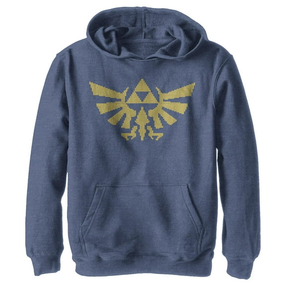Boy's Nintendo Triforce Embroidery Print  Pull Over Hoodie