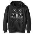 thumbnail image 1 of Boy's Nintendo Ugly Christmas Tree Super Mario  Pull Over Hoodie Black Medium, 1 of 3