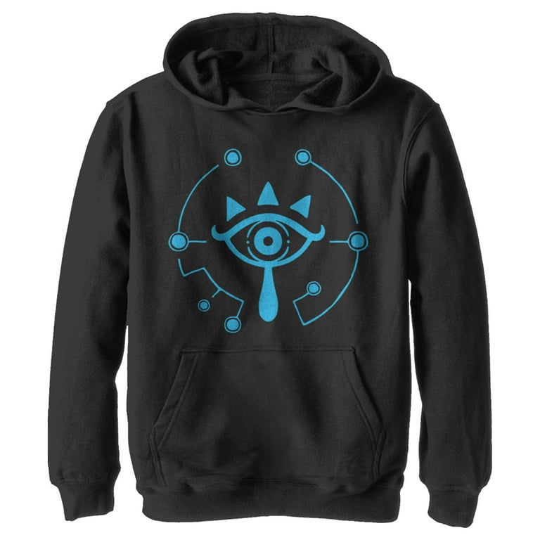 Boy s Nintendo Zelda Breath of the Wild Eye Pull Over Hoodie Black X Large