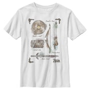 Boy's Nintendo Zelda Quest Gear Array Graphic Tee White X Large
