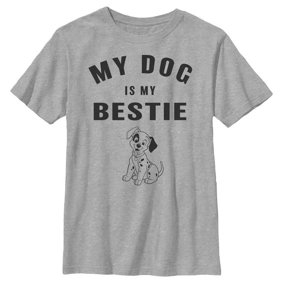Boy's One Hundred and One Dalmatians My Dog is my Bestie  Graphic Tee Athletic Heather Small