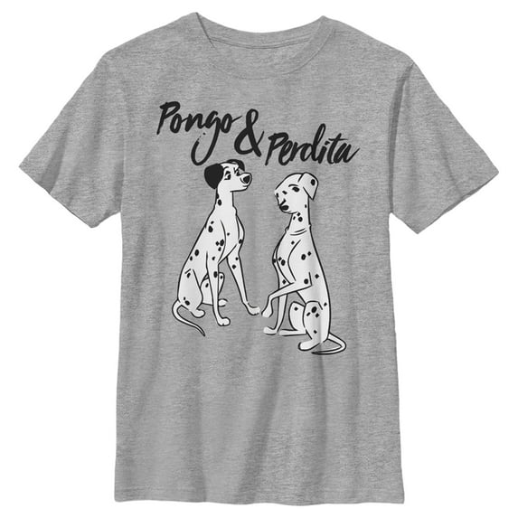 Boy's One Hundred and One Dalmatians Pongo and Perdita Graphic Tee Athletic Heather Medium
