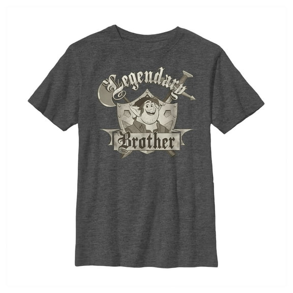 Boy's Onward Barley Legendary Brother  Graphic Tee Charcoal Heather Small