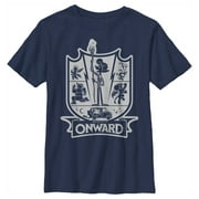 Boy's Onward Character Icon Crest  Graphic Tee Navy Blue X Small
