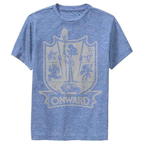 Boy's Onward Character Icon Crest  Performance Graphic Tee Royal Blue Heather Small