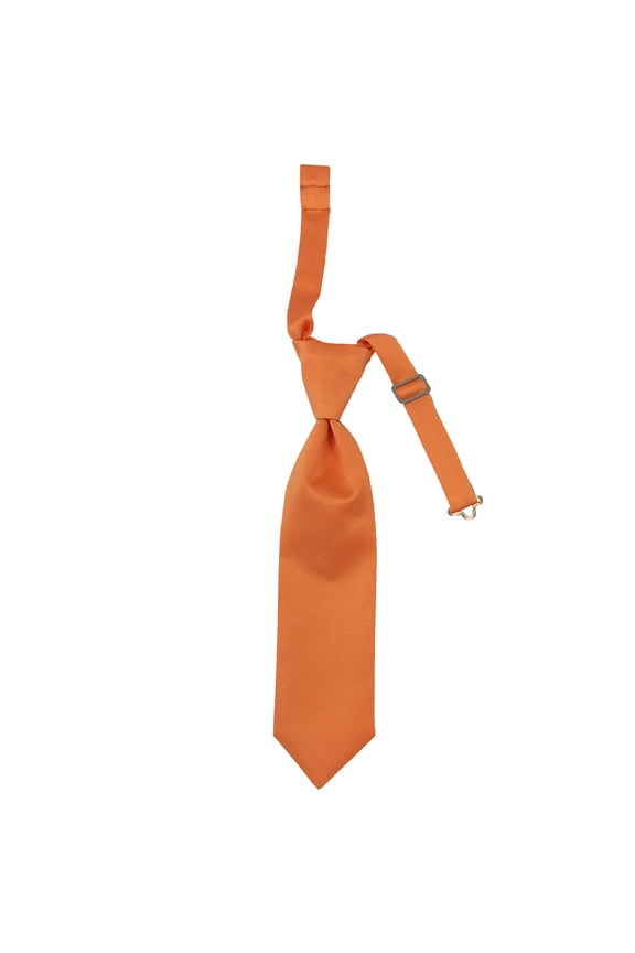 Boy’s Orange Formal Satin Pre-Tied Neck Tie in a Variety of Colors by Spencer J’s Signature Satin Collection