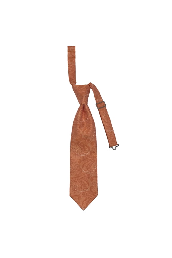 Boy’s Paisley Orange Formal Satin Pre-Tied Neck Tie in a Variety of Colors by Spencer J’s Signature Satin Collection