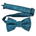 thumbnail image 1 of Boy’s Paisley Turquoise Formal Satin Pre-Tied Bow Tie in a Variety of Colors by Spencer J’s Signature Satin Collection, 1 of 2