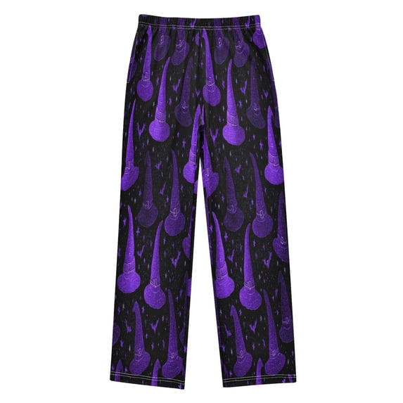 Boy's Pajama Pants Boys' Long Sleep Pants Children's Pajama Pants Loose Fitting Pajama Pants are Convenient to Put on and Take off XL Halloween Purple Hat