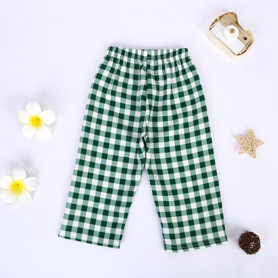 Boy's Pants Infant Summer Plaid Cropped Loose Casual Activewear