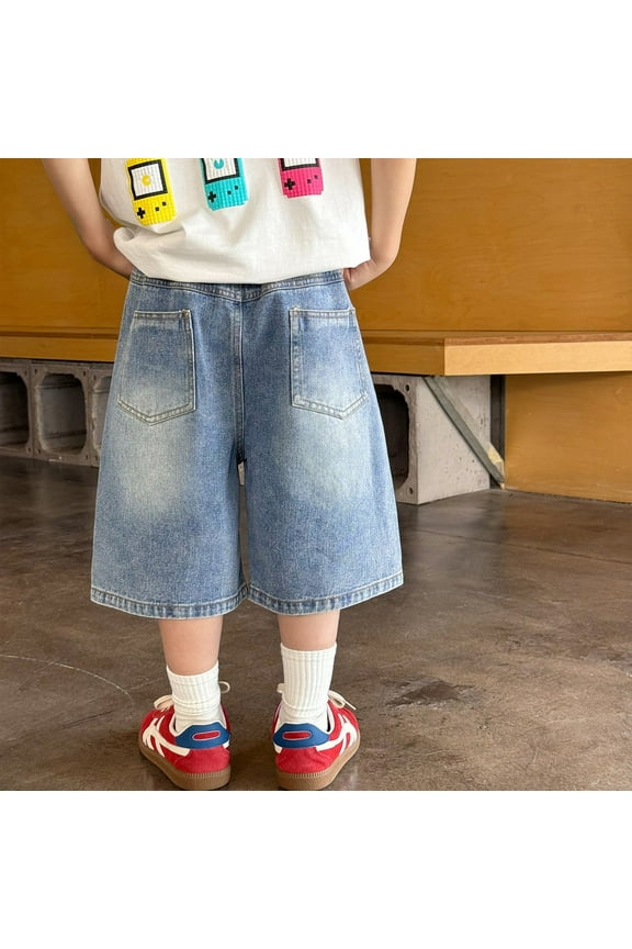 Boy's Pants Kids Casual Ripped Denim Shorts Activewear