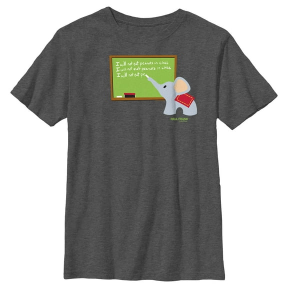 Boy's Paul Frank Ellie in Class  Graphic Tee Charcoal Heather Small