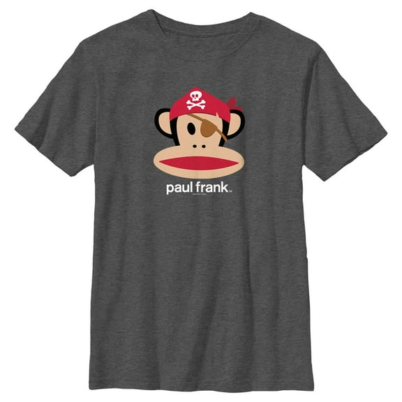 Boy's Paul Frank Halloween Julius the Monkey Pirate  Graphic Tee Charcoal Heather Large