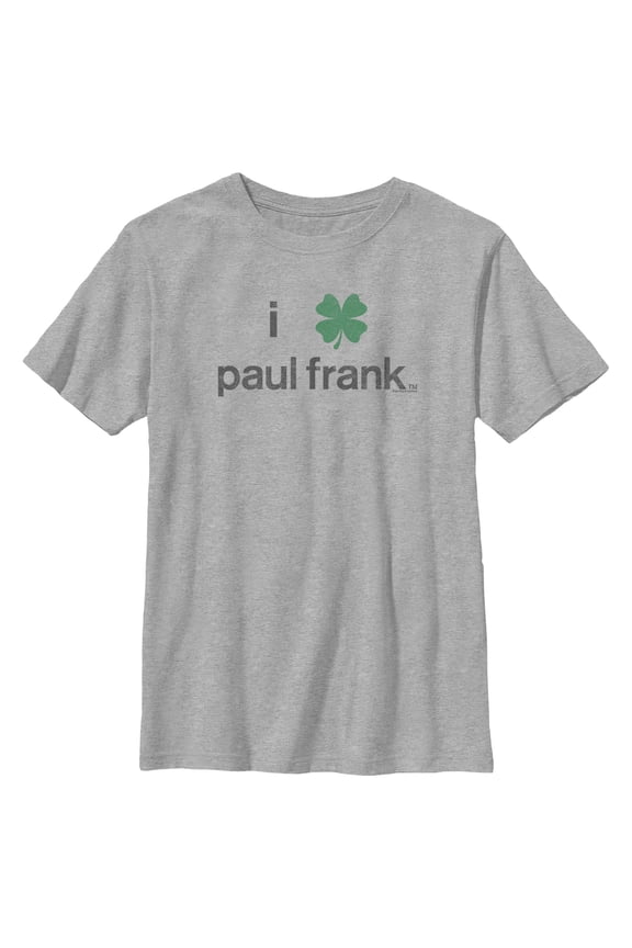 Boy's Paul Frank St. Patrick's Day Four-Leaf Logo Graphic Tee Athletic Heather Small