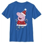 Boy's Peppa Pig Christmas Lights Graphic T-Shirt