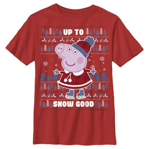 Boy's Peppa Pig Christmas Up to Snow Good  Graphic T-Shirt
