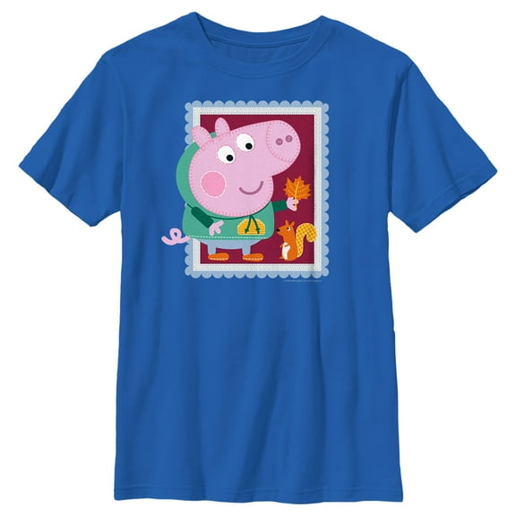 Boy's Peppa Pig Fall Frame Graphic Tee Royal Blue Medium