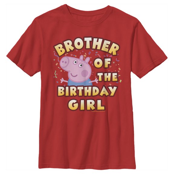 Boy's Peppa Pig George Pig Brother of the Birthday Girl  Graphic T-Shirt