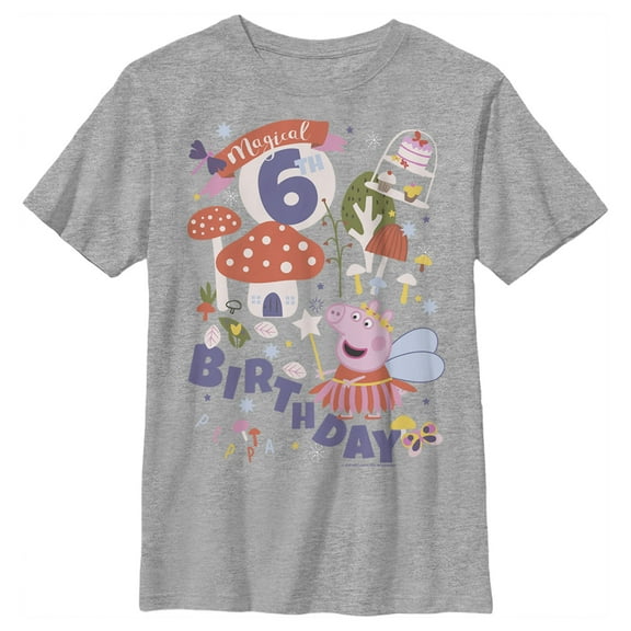 Boy's Peppa Pig Magical 6th Birthday Graphic T-Shirt
