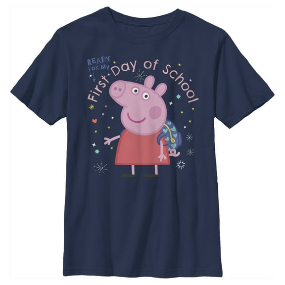 Boy's Peppa Pig Ready for my First Day of School  Graphic T-Shirt